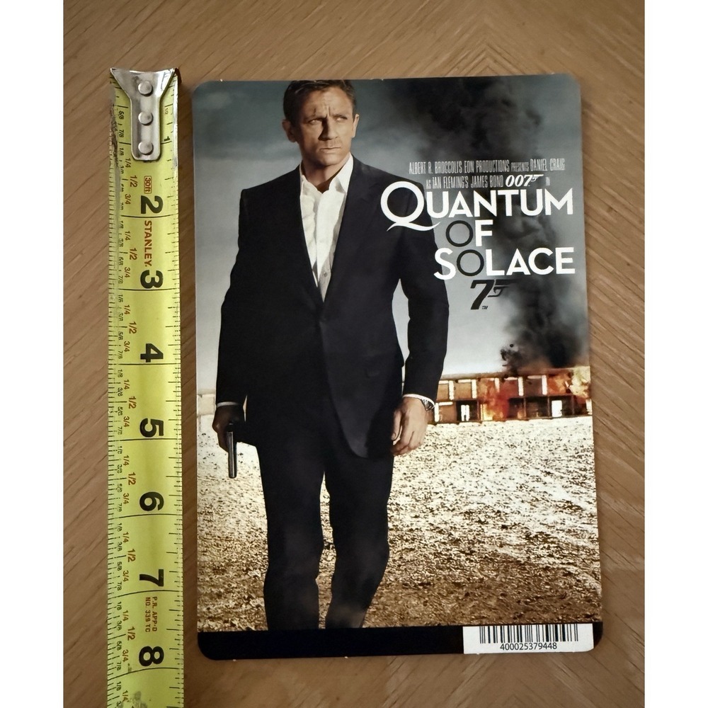 QUANTUM OF SOLACE - BLOCKBUSTER VIDEO SHELF DISPLAY BACKER CARD 5"X8" -NO MOVIE